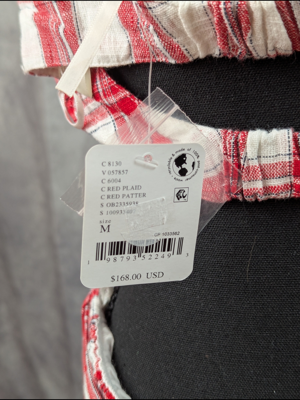 Free People Red and White Plaid Maxi Skirt with Side Bow And Matching Crop Top - Picture 6 of 12